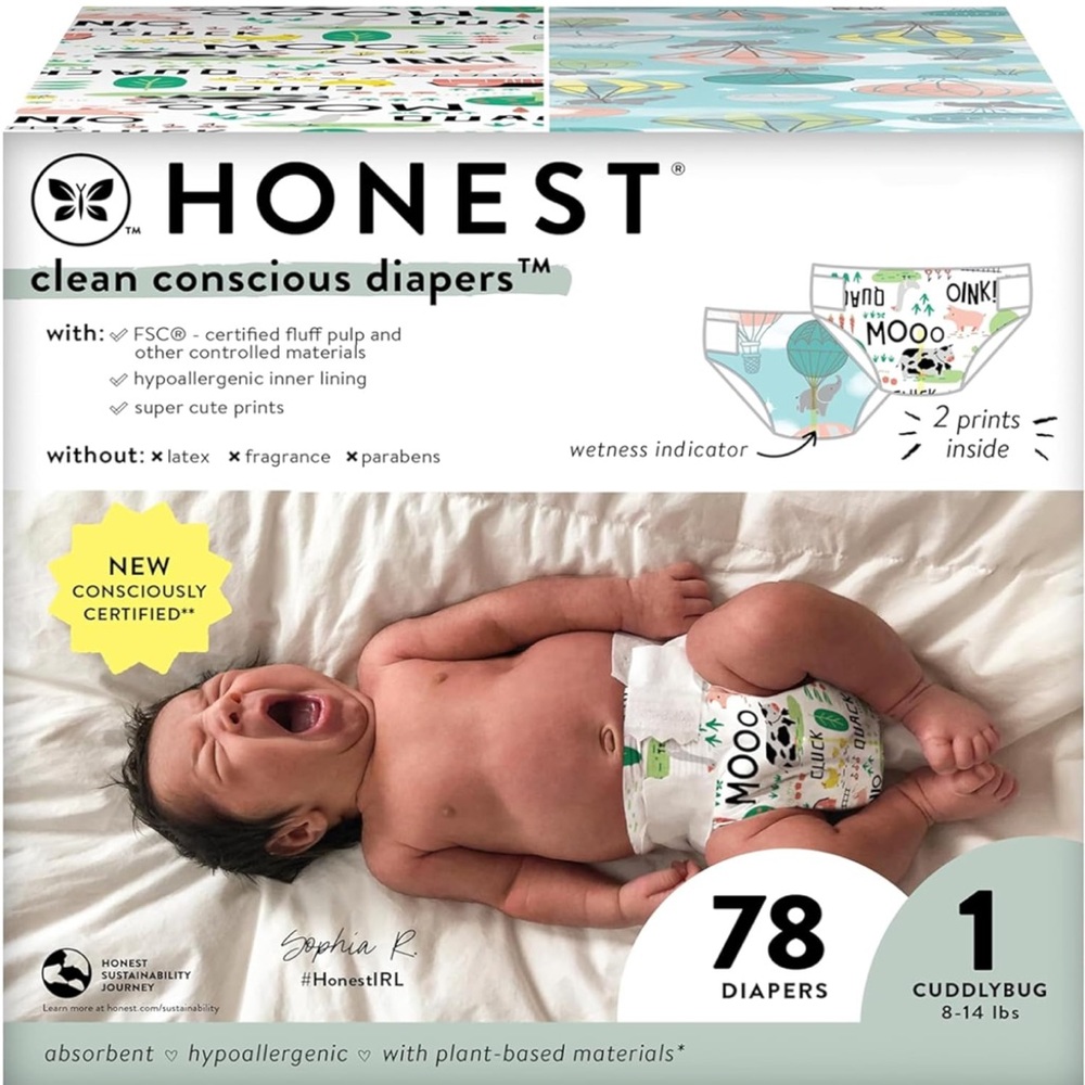 Honest Clean Conscious Diapers - Size 1